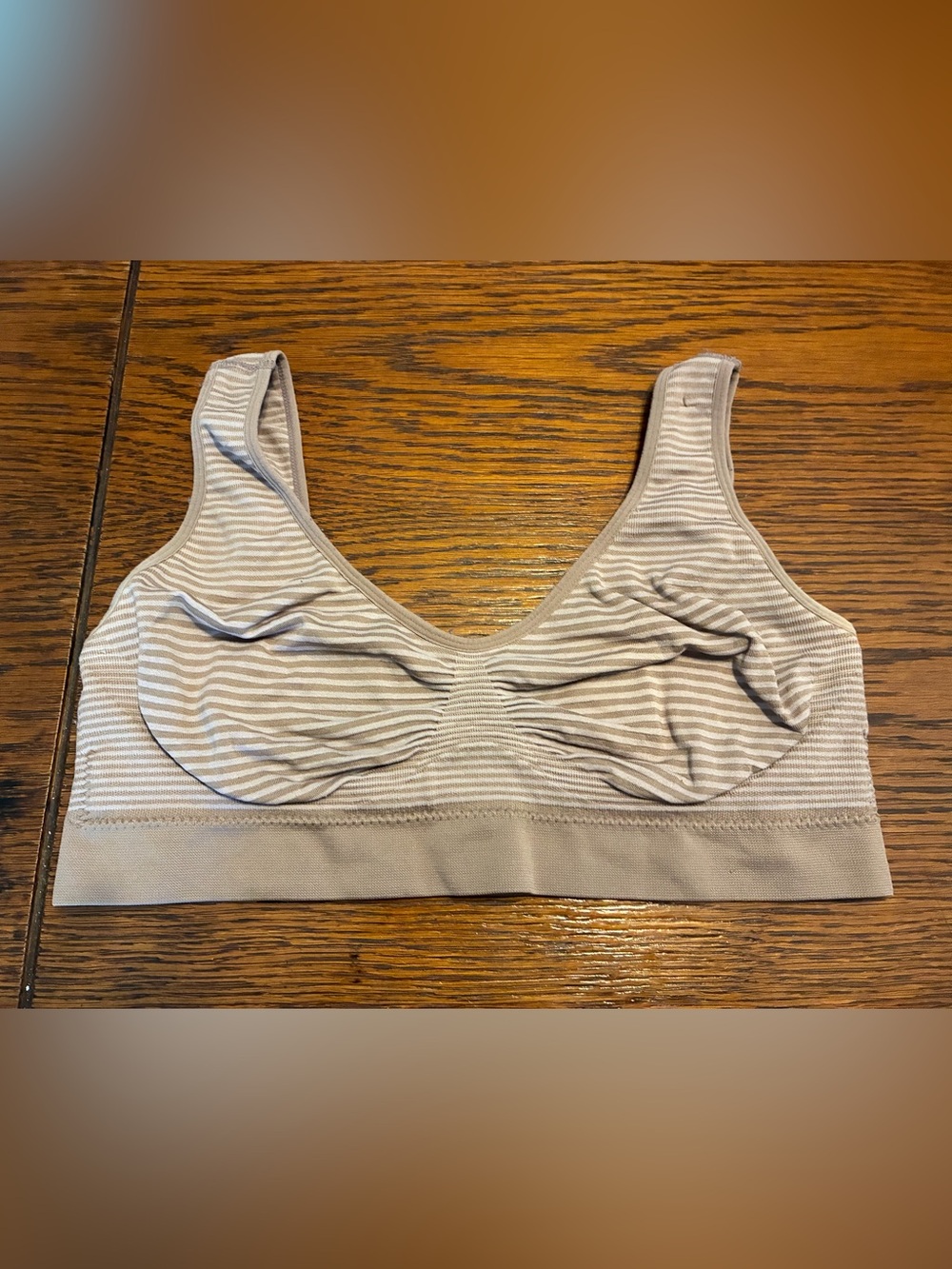 Seamless Wirefree Stripe Comfort Bra - Taupe